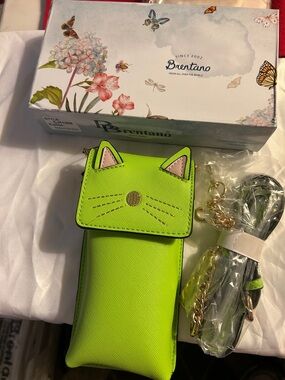 Brentano Neon Green Cat Crossbody Bag